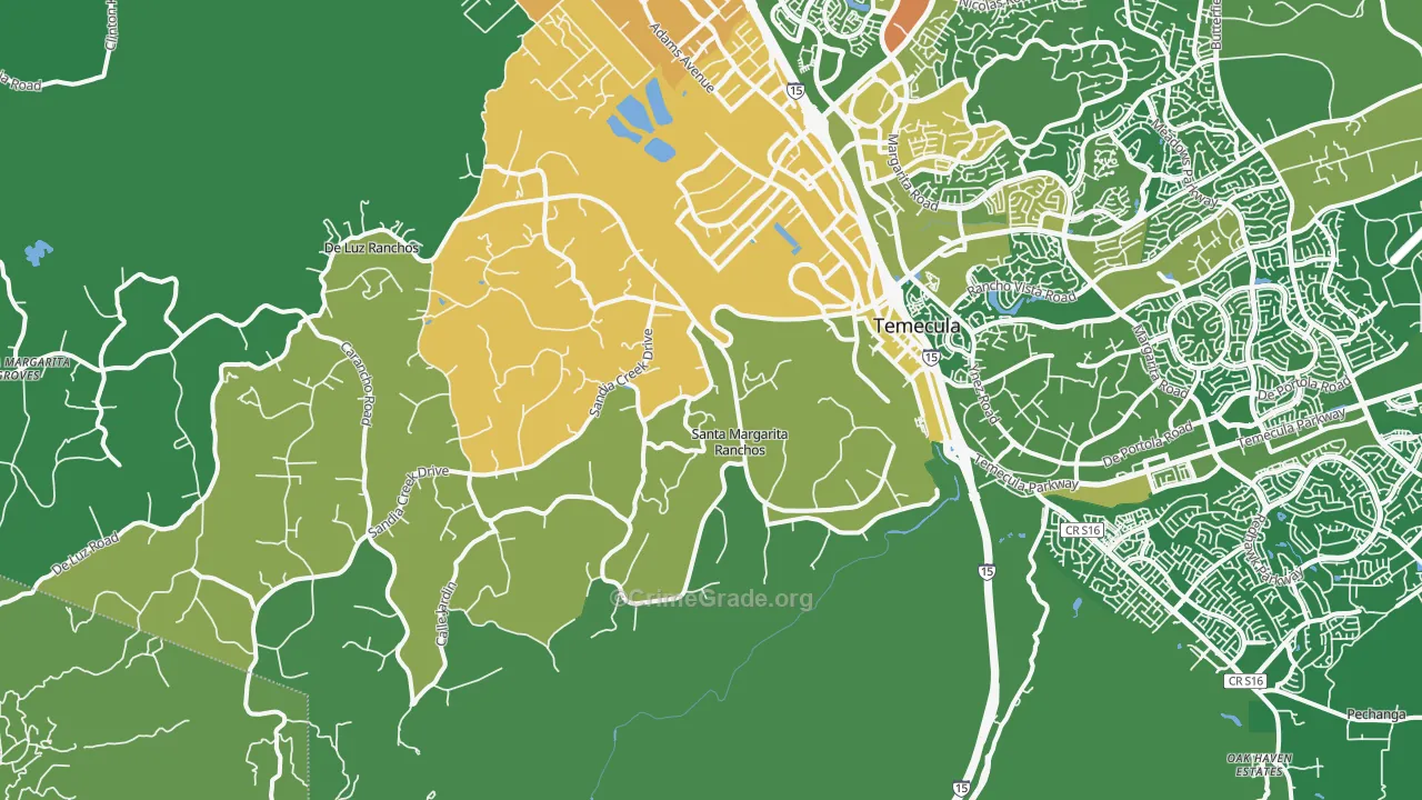 92590, CA Map of Vehicle Theft Rates
