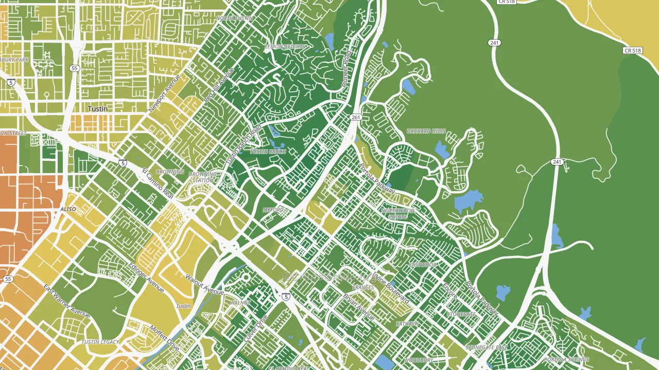 92602, CA Map of Vehicle Theft Rates