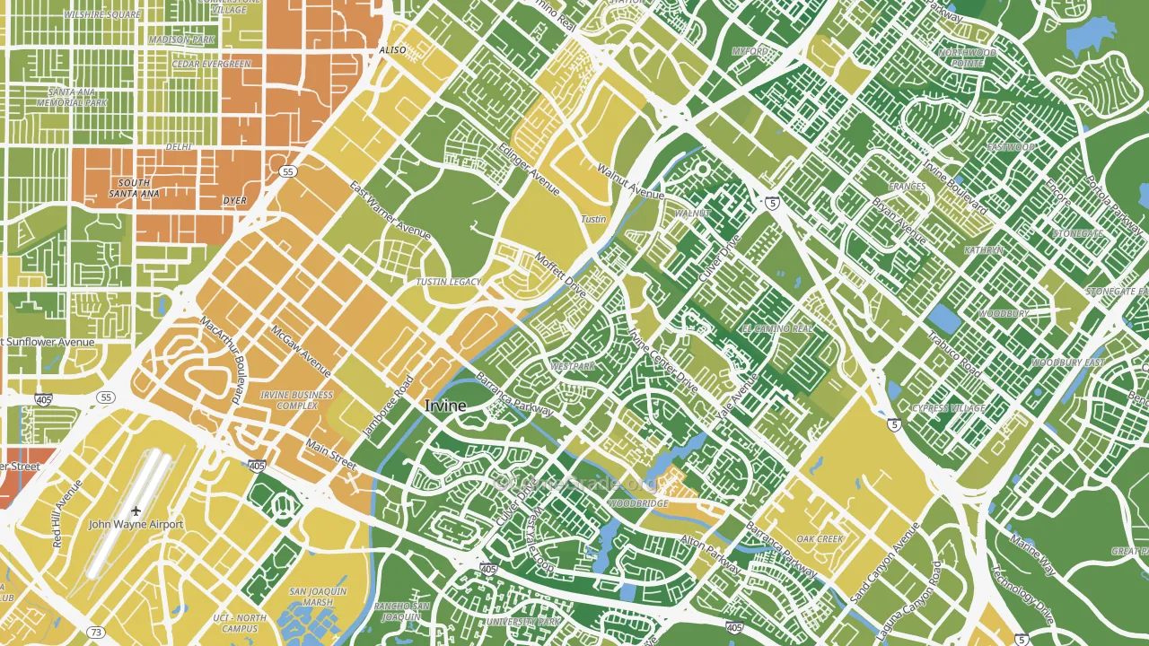 92606, CA Map of Vehicle Theft Rates