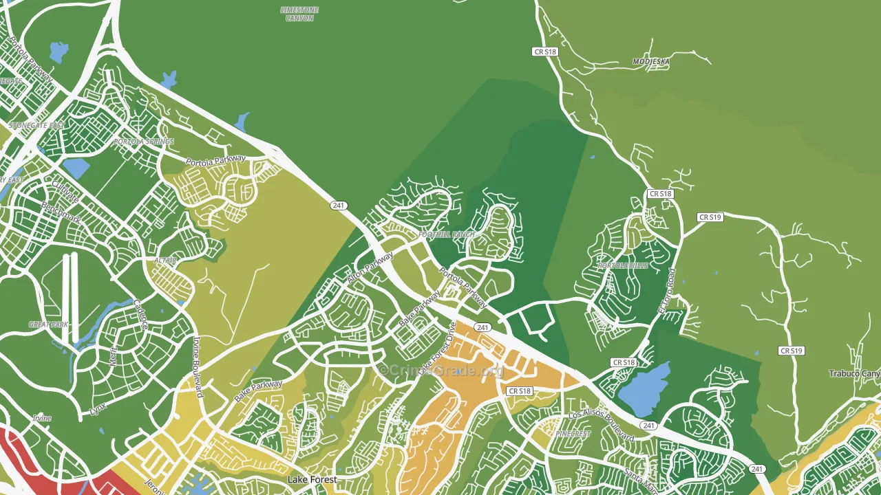 92610, CA Map of Vehicle Theft Rates