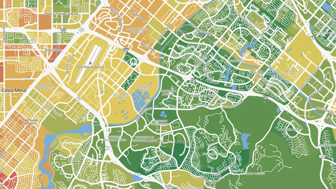 92612, CA Map of Vehicle Theft Rates