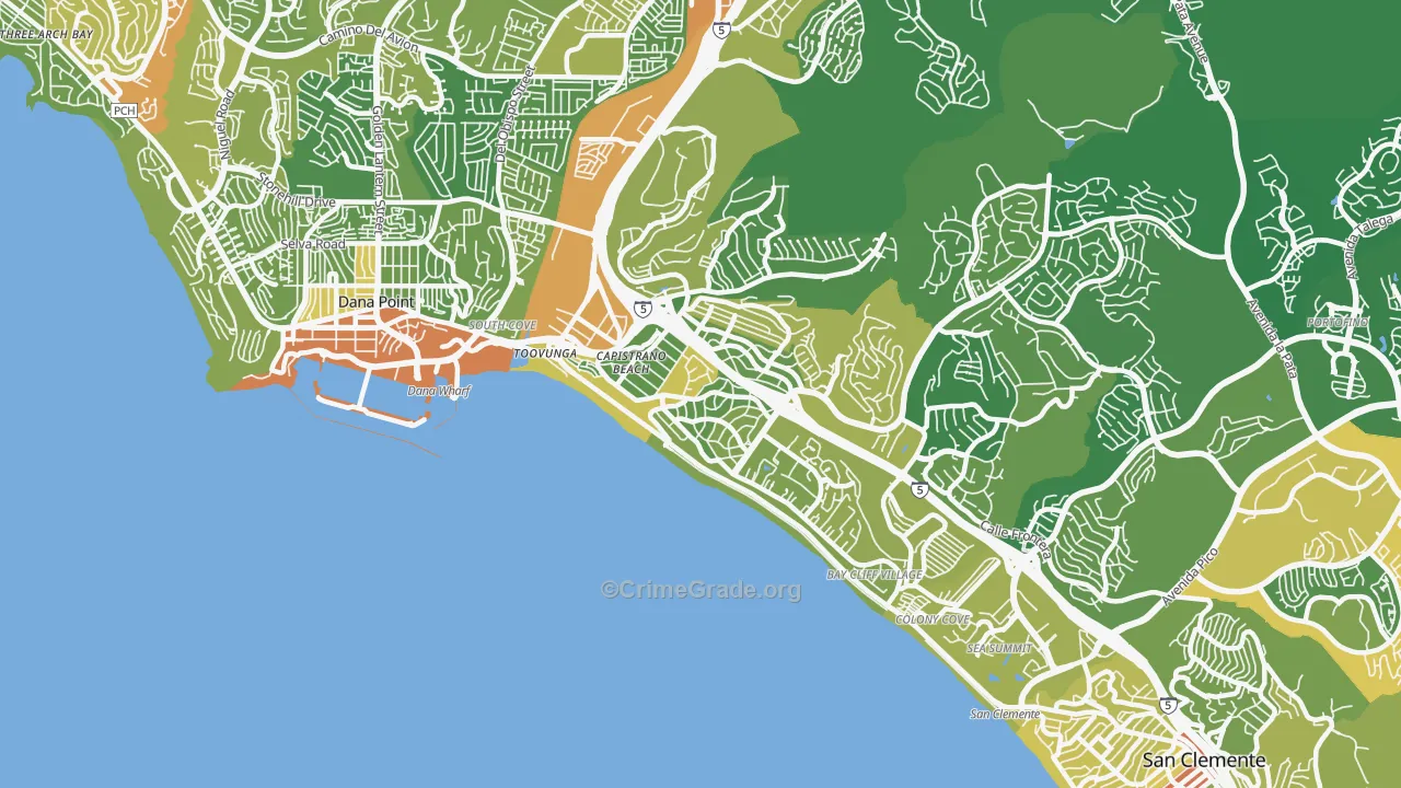 92624, CA Map of Vehicle Theft Rates