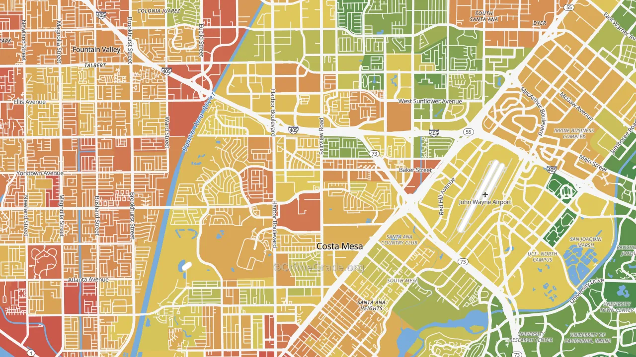 92626, CA Map of Vehicle Theft Rates