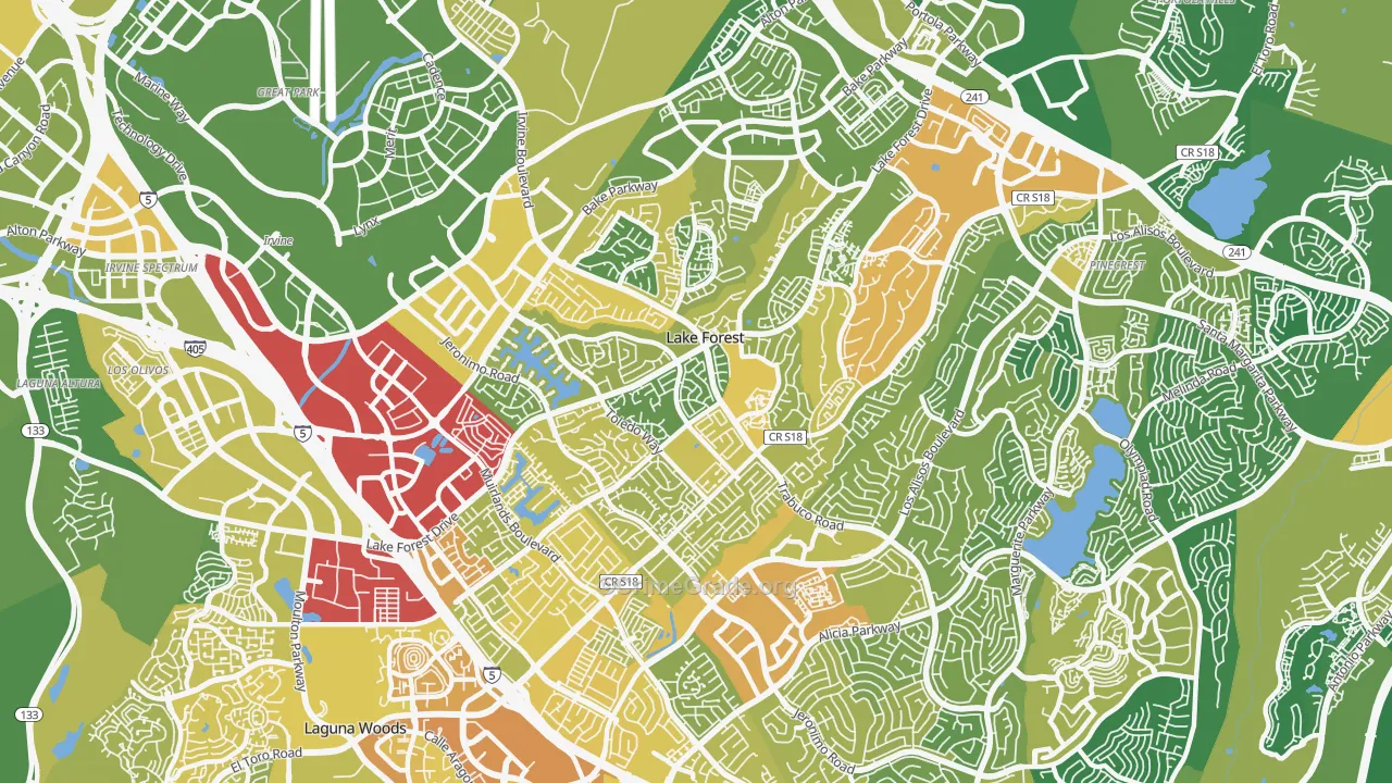 92630, CA Map of Vehicle Theft Rates