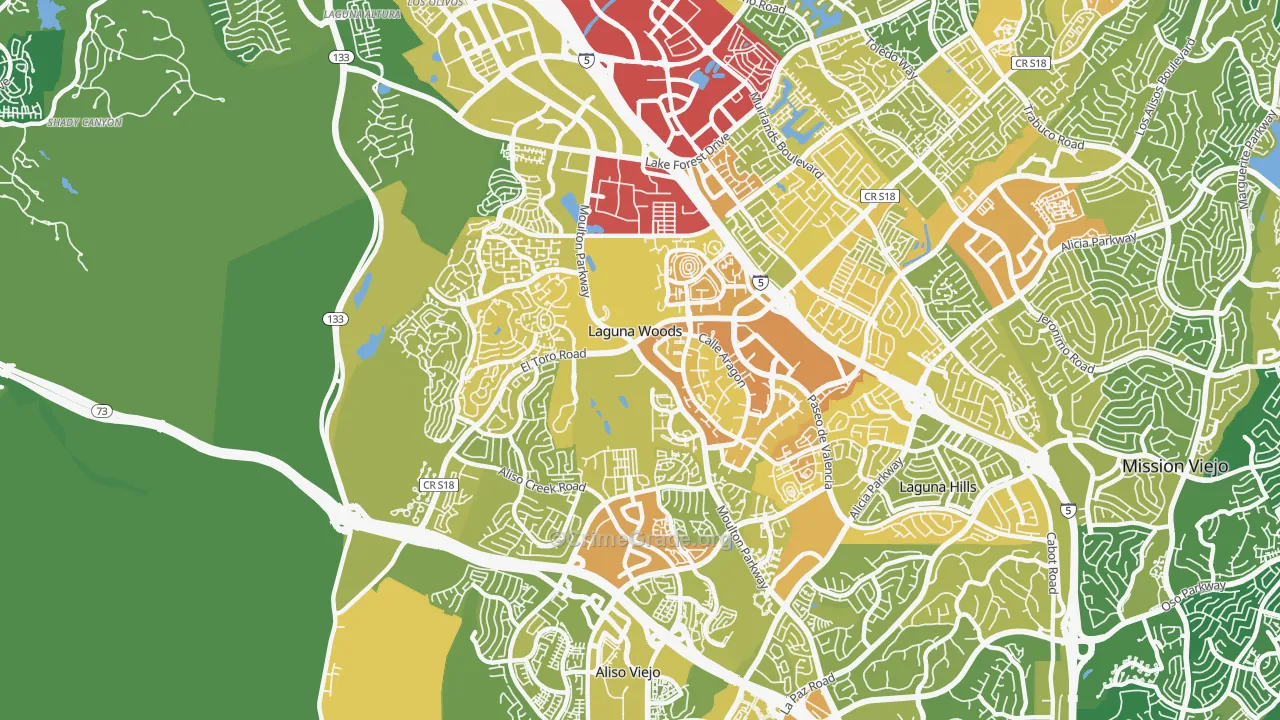 92637, CA Map of Vehicle Theft Rates