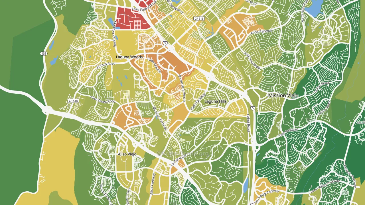 92653, CA Map of Vehicle Theft Rates