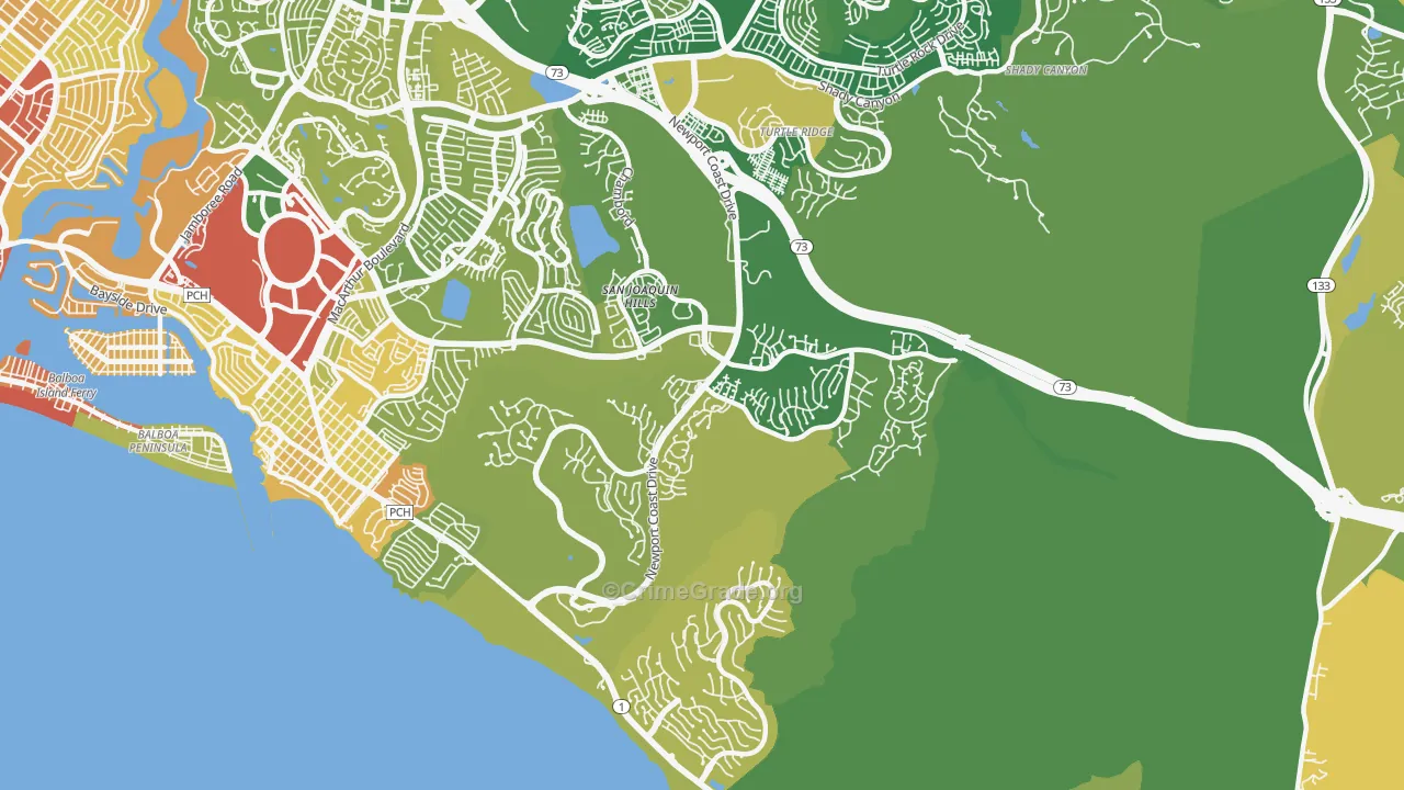 92657, CA Map of Vehicle Theft Rates