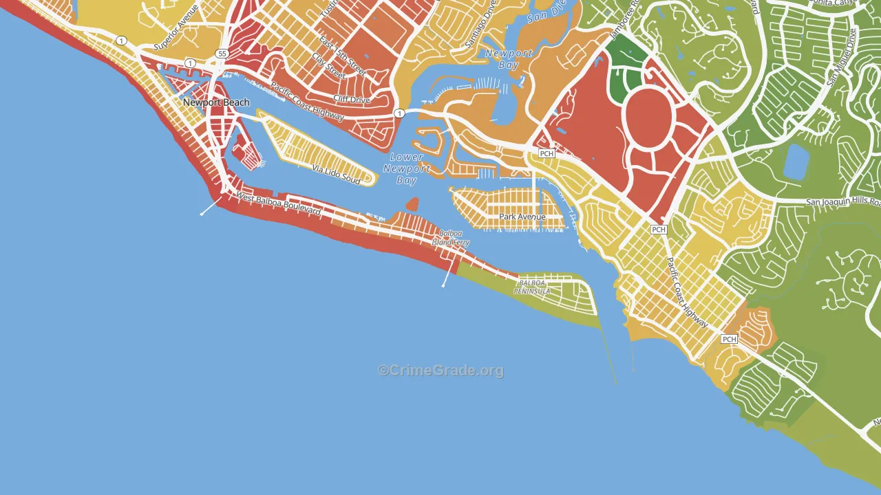 92661, CA Map of Vehicle Theft Rates
