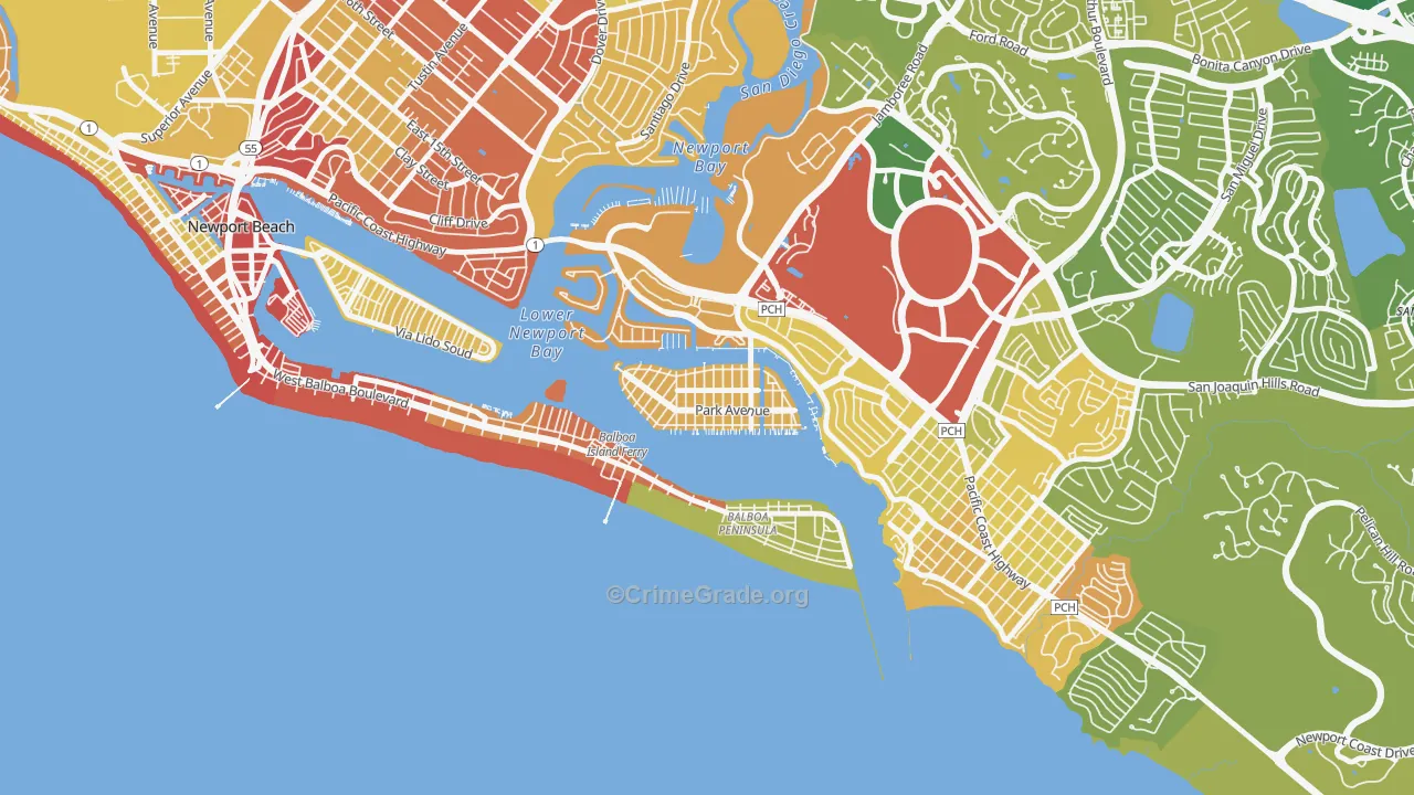 92662, CA Map of Vehicle Theft Rates