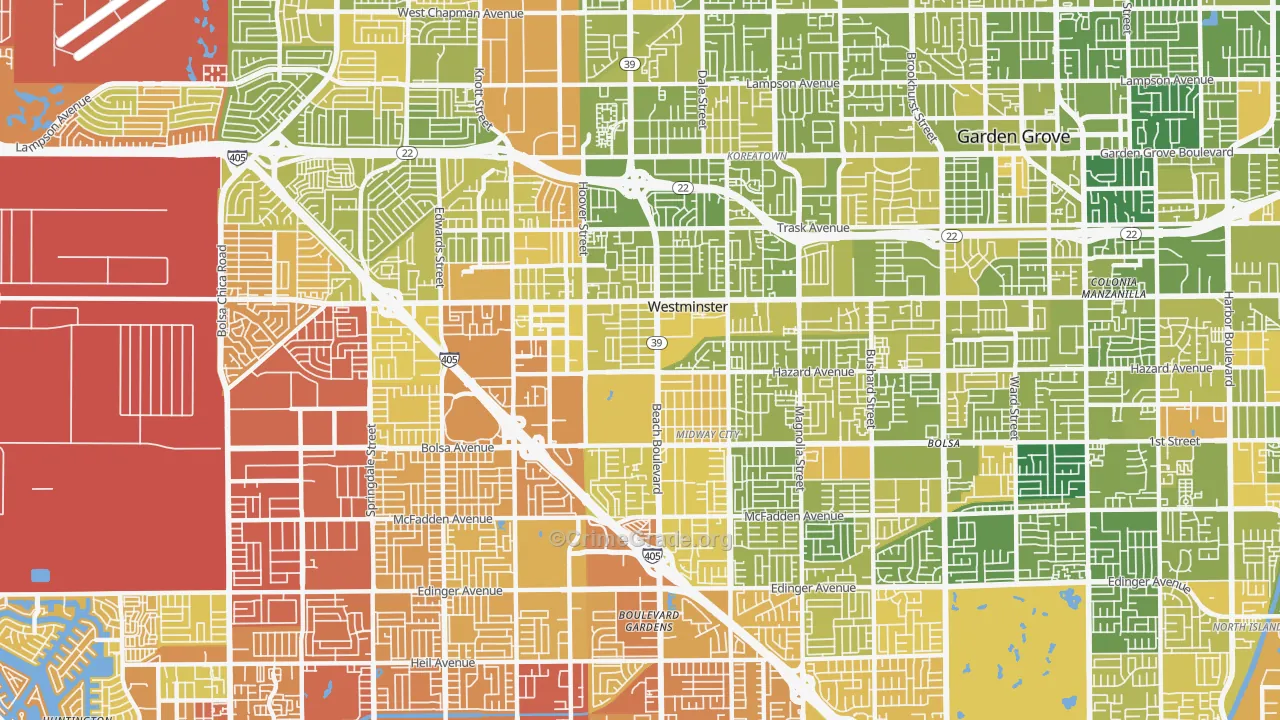 92683, CA Map of Vehicle Theft Rates