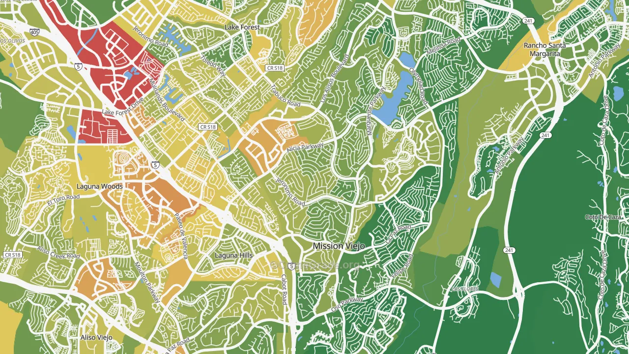 92691, CA Map of Vehicle Theft Rates