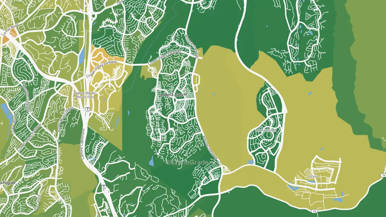 92694, CA Map of Vehicle Theft Rates