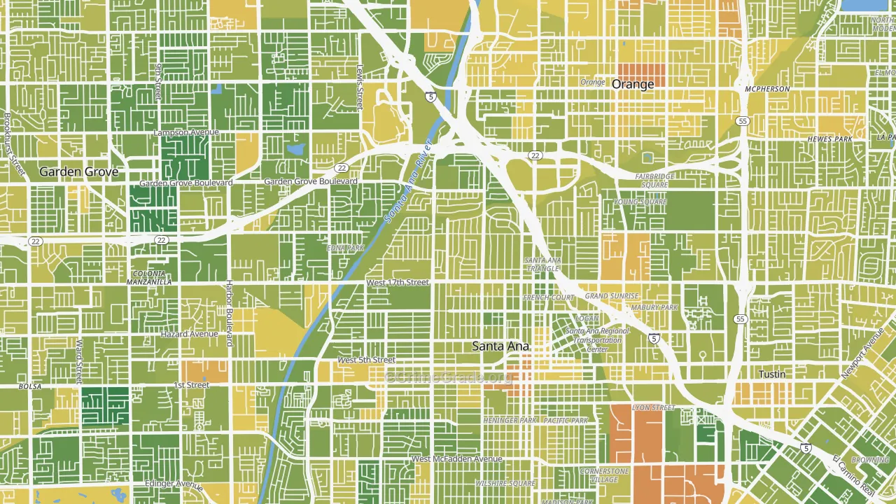 92706, CA Map of Vehicle Theft Rates