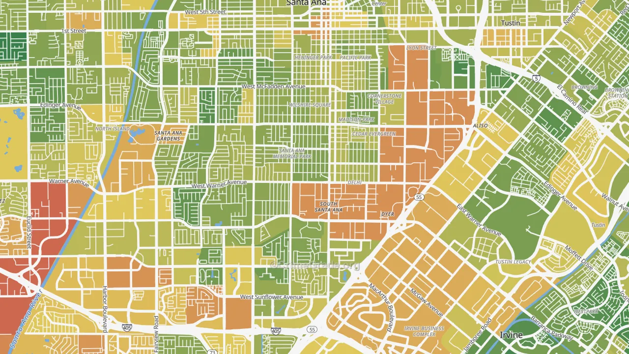 92707, CA Map of Vehicle Theft Rates