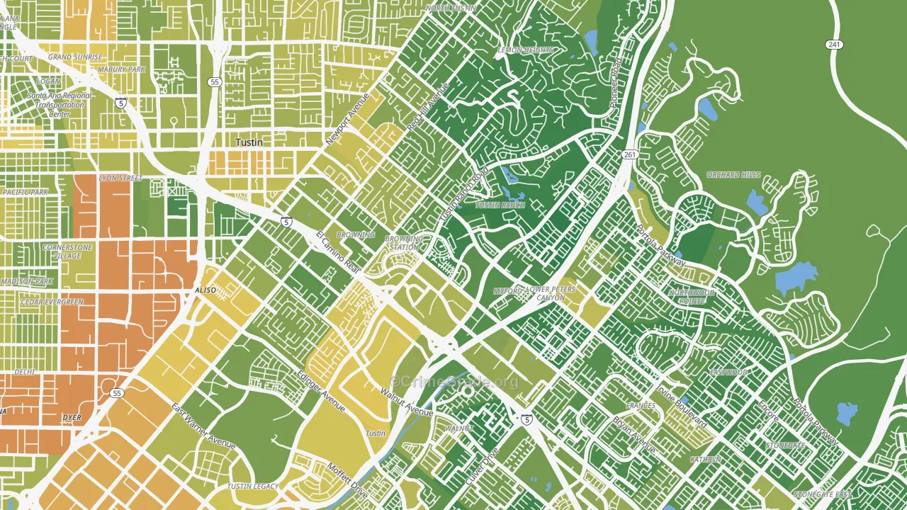 92782, CA Map of Vehicle Theft Rates