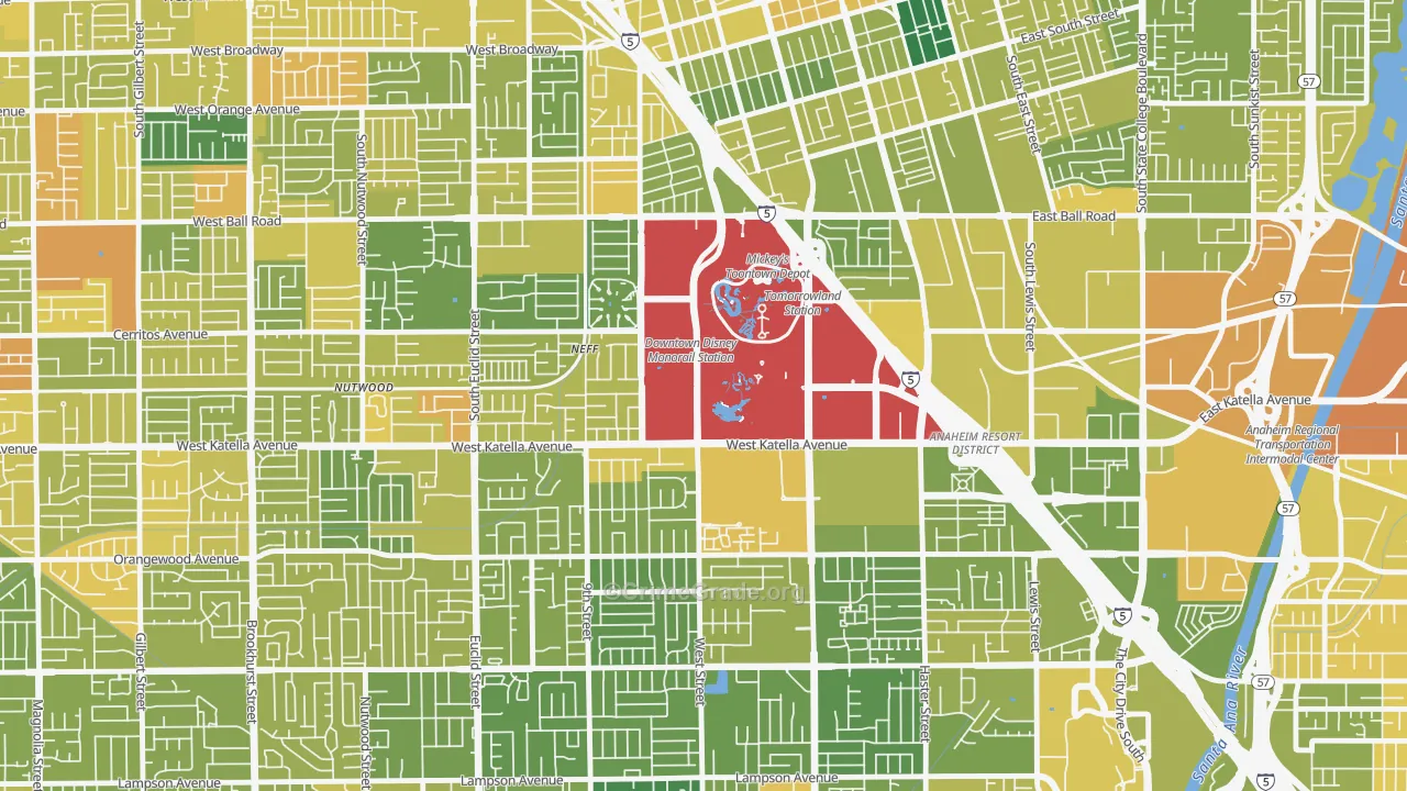 92802, CA Map of Vehicle Theft Rates