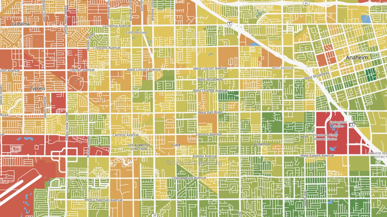 92804, CA Map of Vehicle Theft Rates