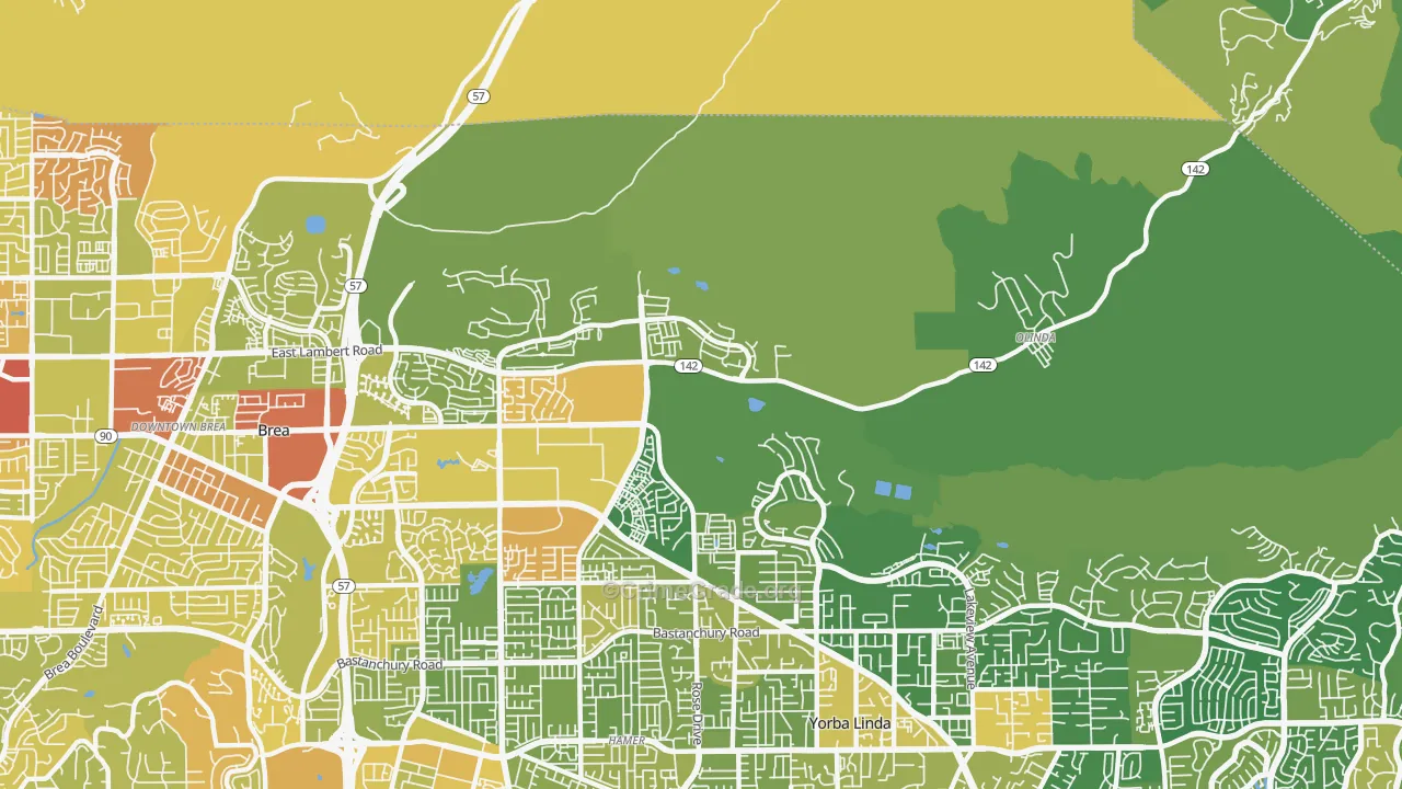 92823, CA Map of Vehicle Theft Rates