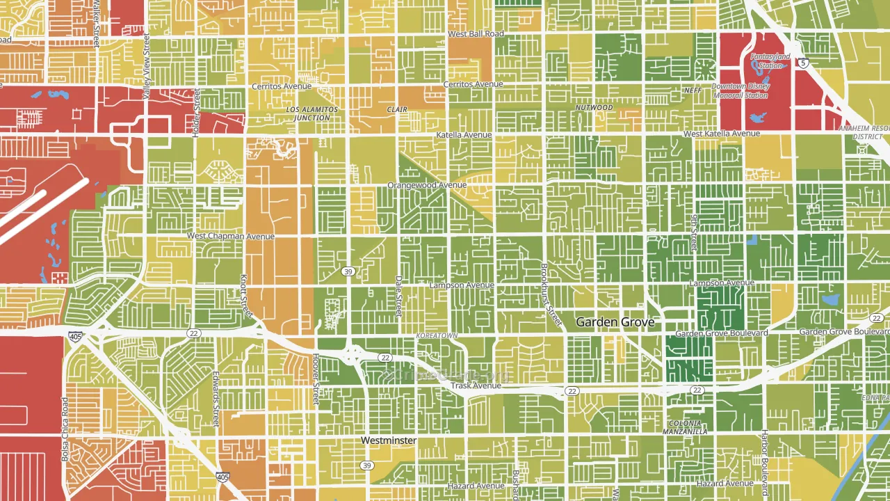 92841, CA Map of Vehicle Theft Rates