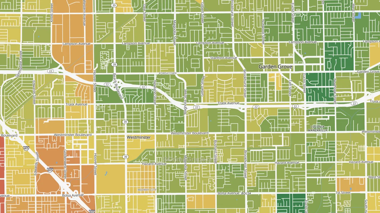 92844, CA Map of Vehicle Theft Rates