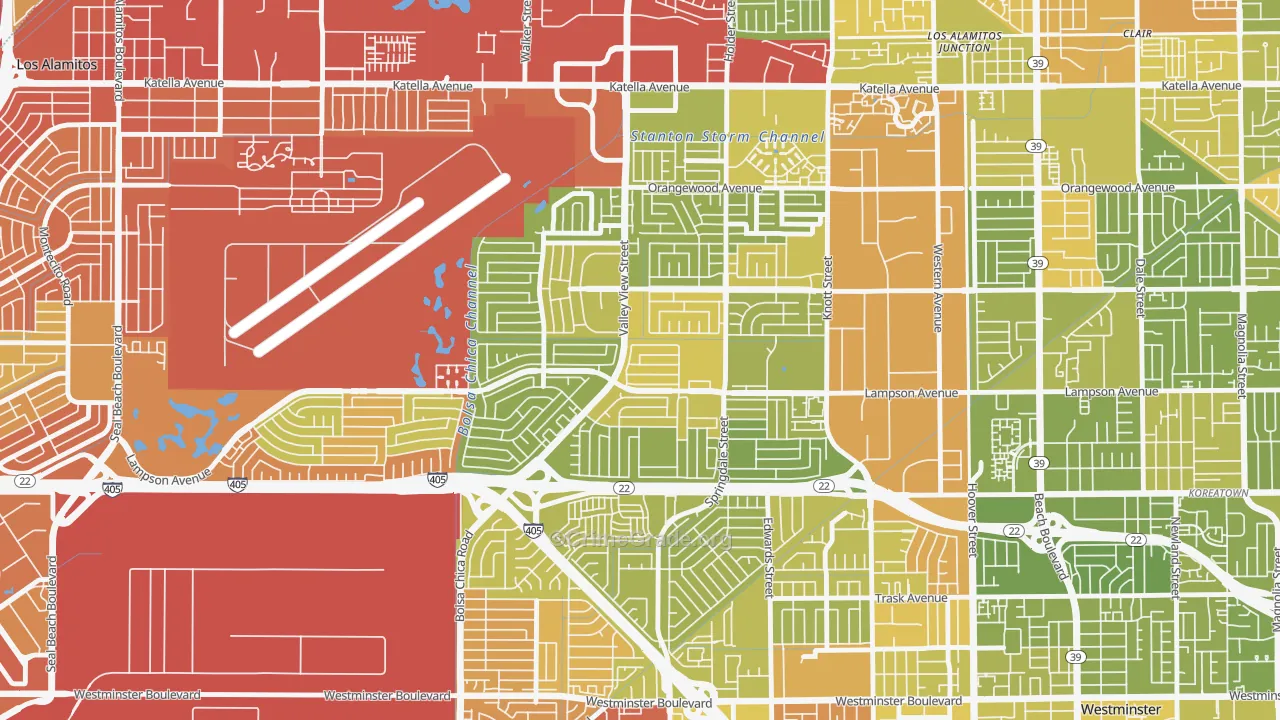 92845, CA Map of Vehicle Theft Rates