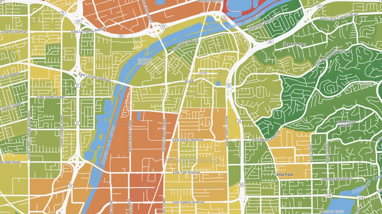 92865, CA Map of Vehicle Theft Rates