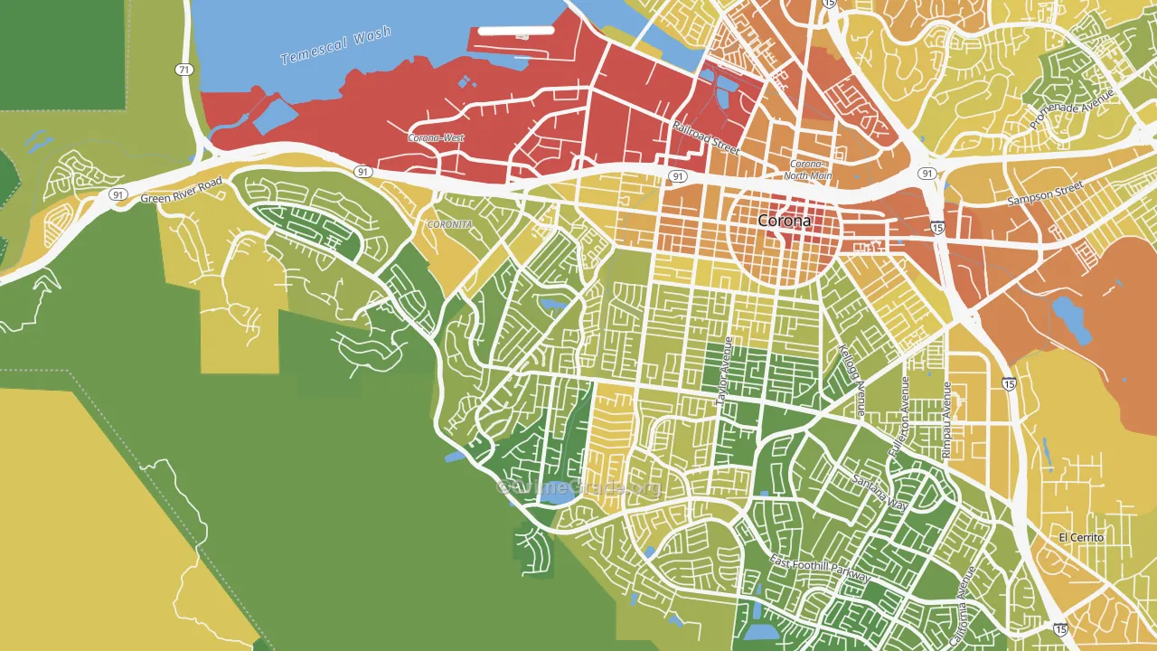 92882, CA Map of Vehicle Theft Rates