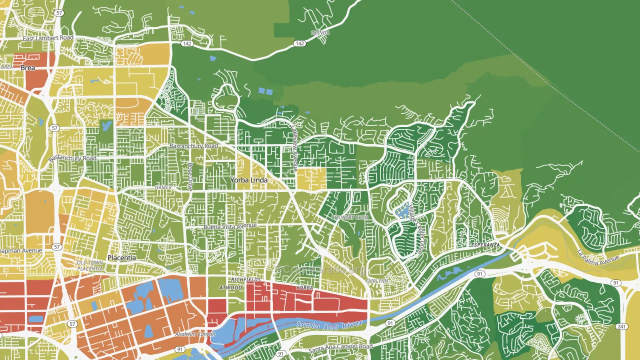 92886, CA Map of Vehicle Theft Rates