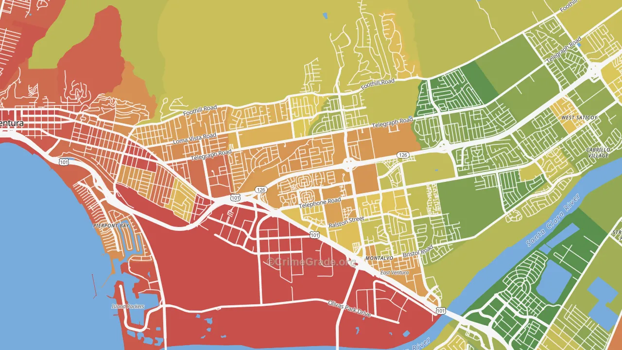 93003, CA Map of Vehicle Theft Rates