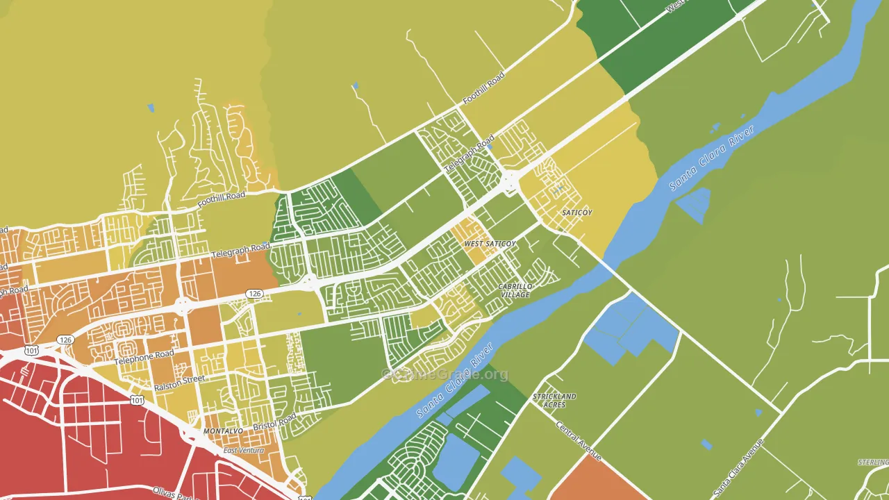 93004, CA Map of Vehicle Theft Rates