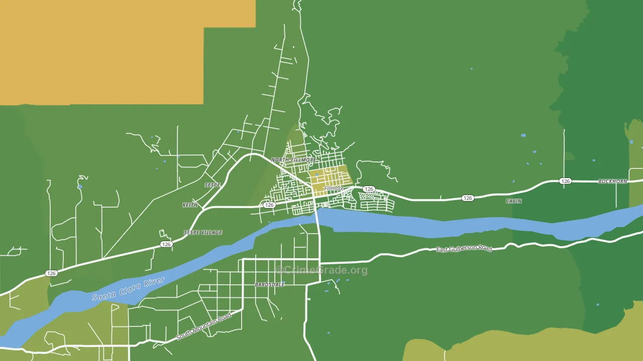 93015, CA Map of Vehicle Theft Rates