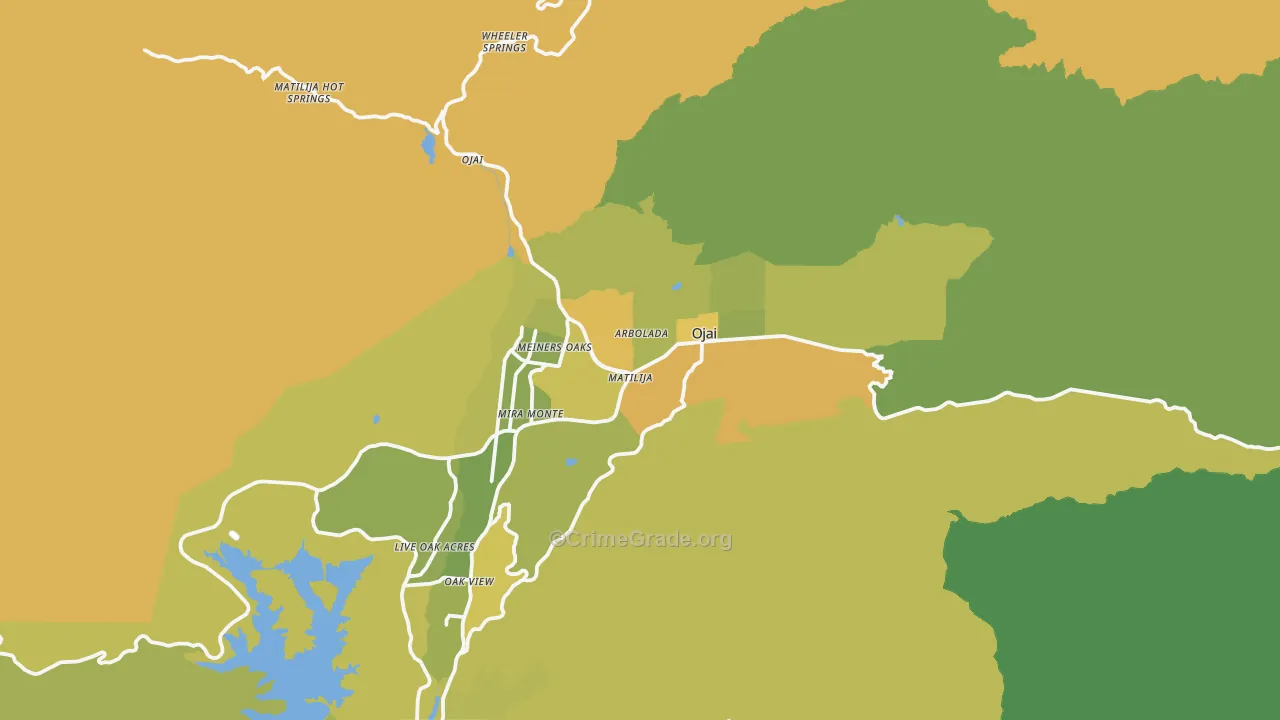 93023, CA Map of Vehicle Theft Rates