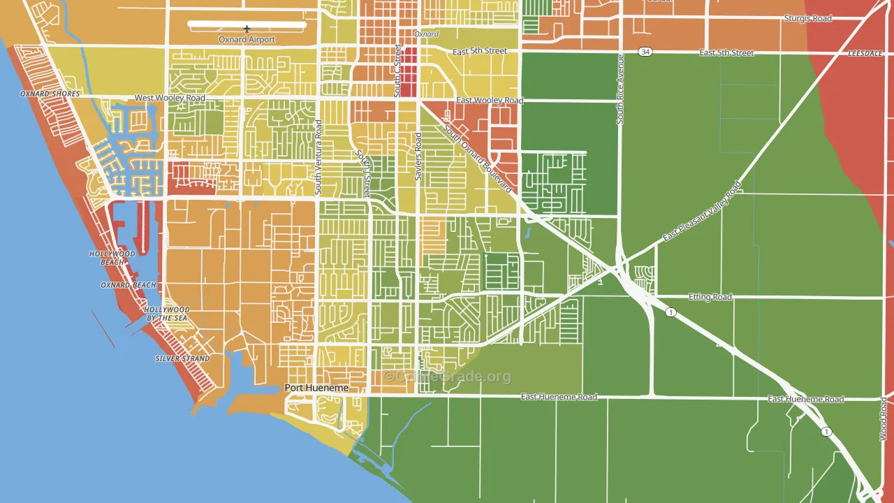 93033, CA Map of Vehicle Theft Rates
