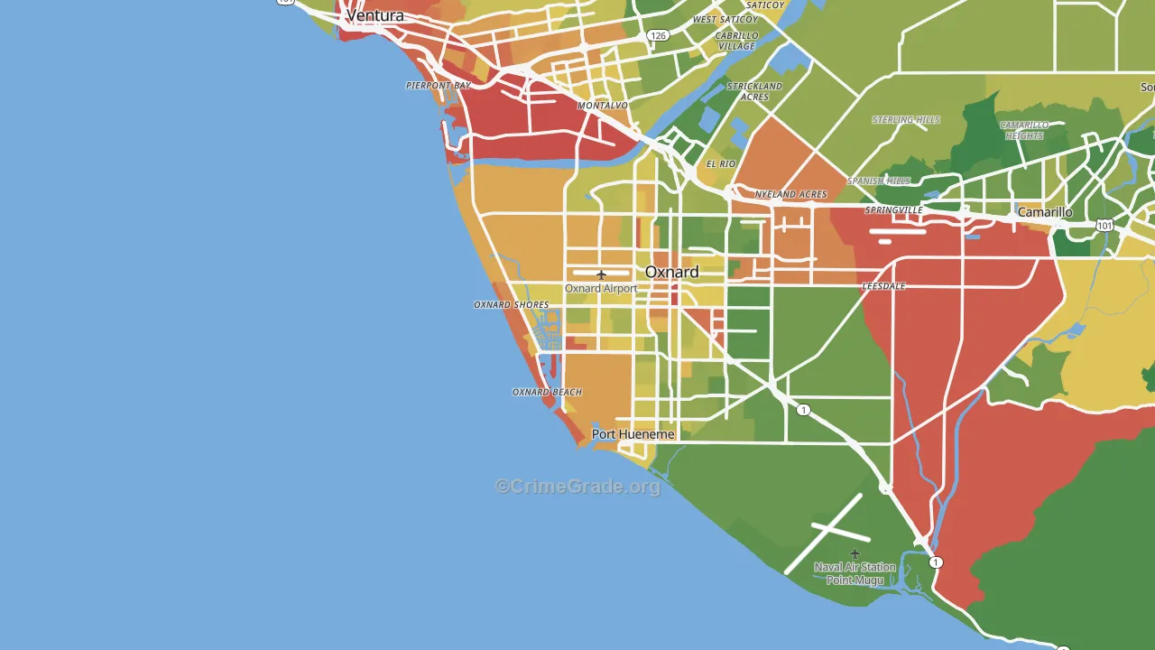 93035, CA Map of Vehicle Theft Rates