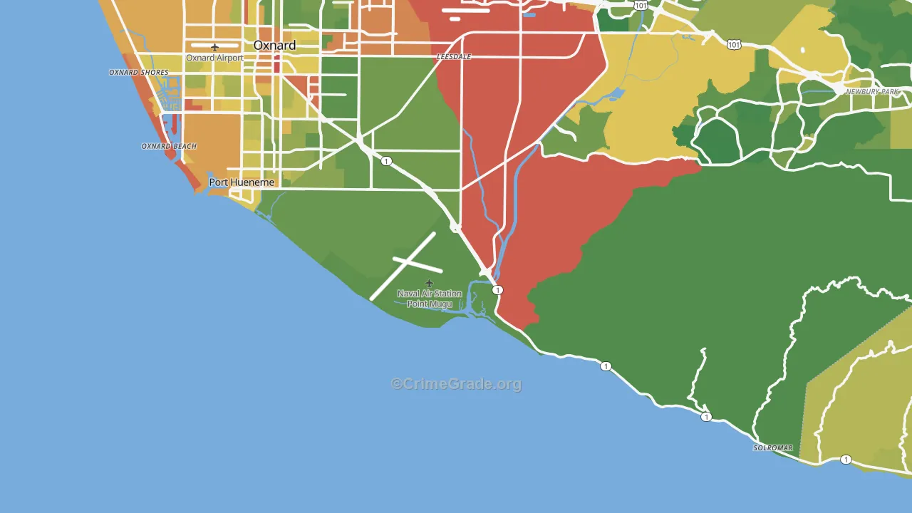 93042, CA Map of Vehicle Theft Rates