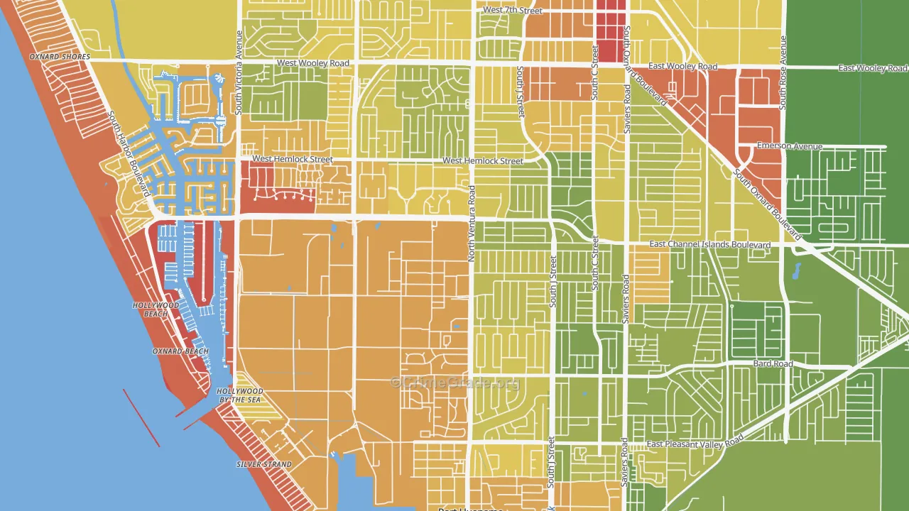93043, CA Map of Vehicle Theft Rates