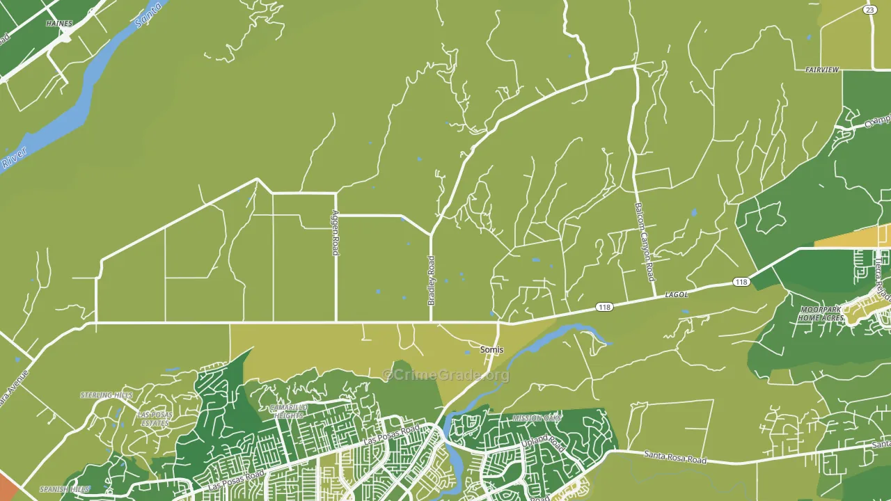 93066, CA Map of Vehicle Theft Rates