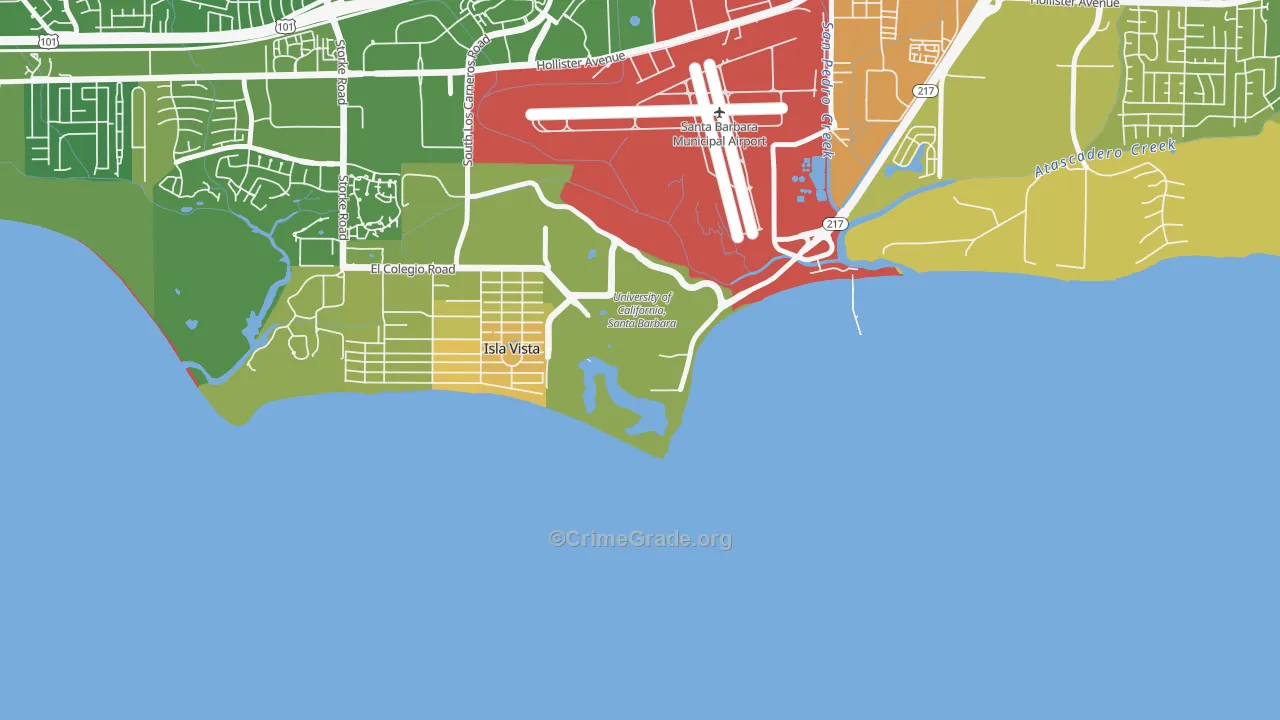 93106, CA Map of Vehicle Theft Rates