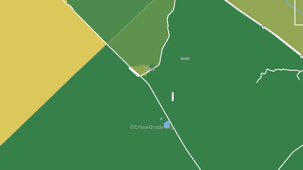 93204, CA Map of Vehicle Theft Rates