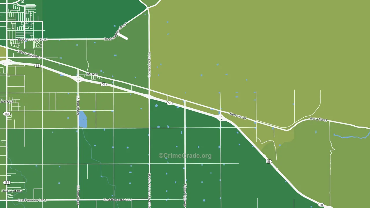 93220, CA Map of Vehicle Theft Rates