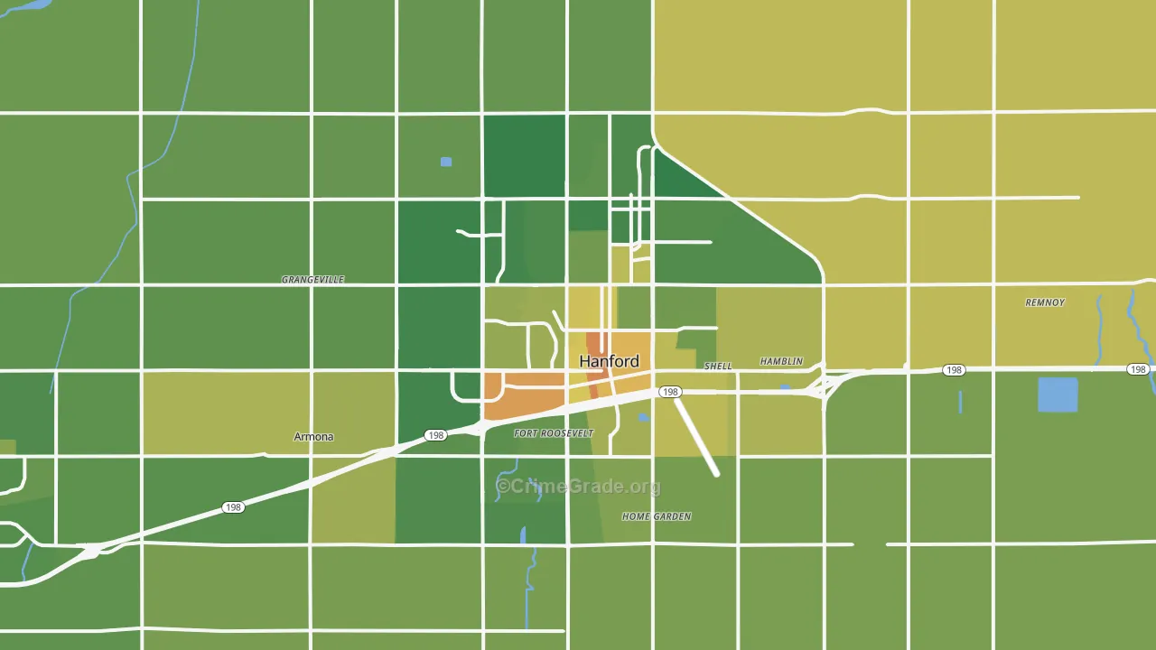 93230, CA Map of Vehicle Theft Rates