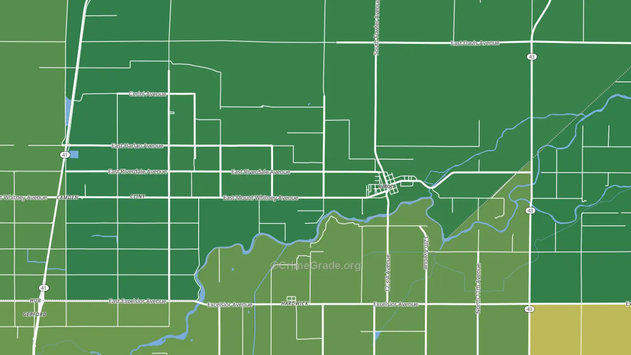 93242, CA Map of Vehicle Theft Rates