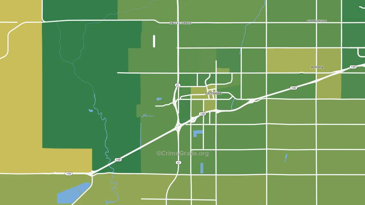 93245, CA Map of Vehicle Theft Rates