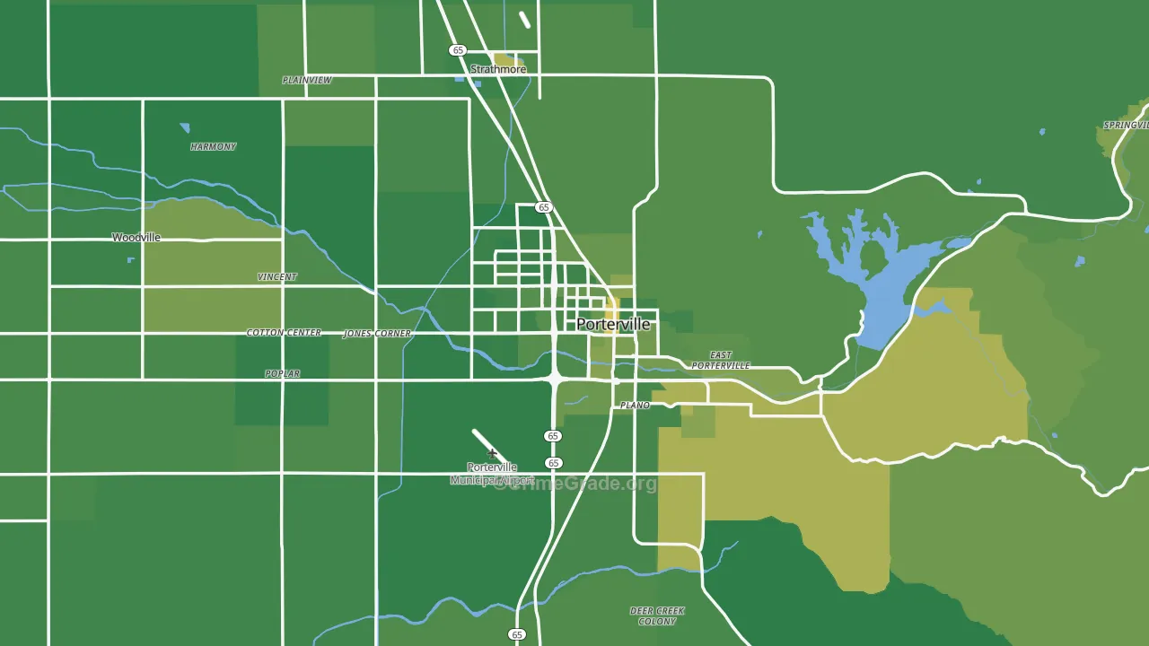 93257, CA Map of Vehicle Theft Rates