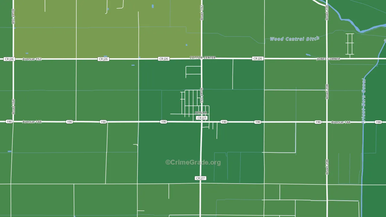93258, CA Map of Vehicle Theft Rates