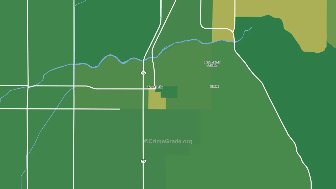 93270, CA Map of Vehicle Theft Rates