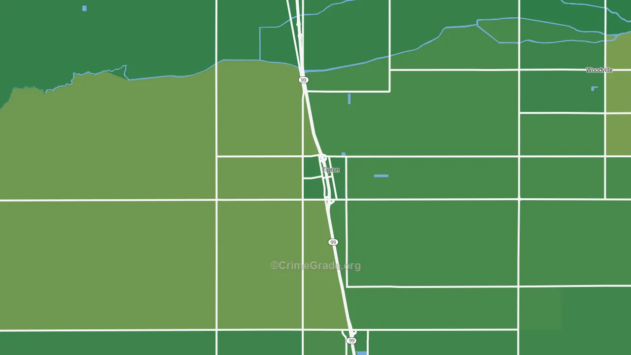 93272, CA Map of Vehicle Theft Rates