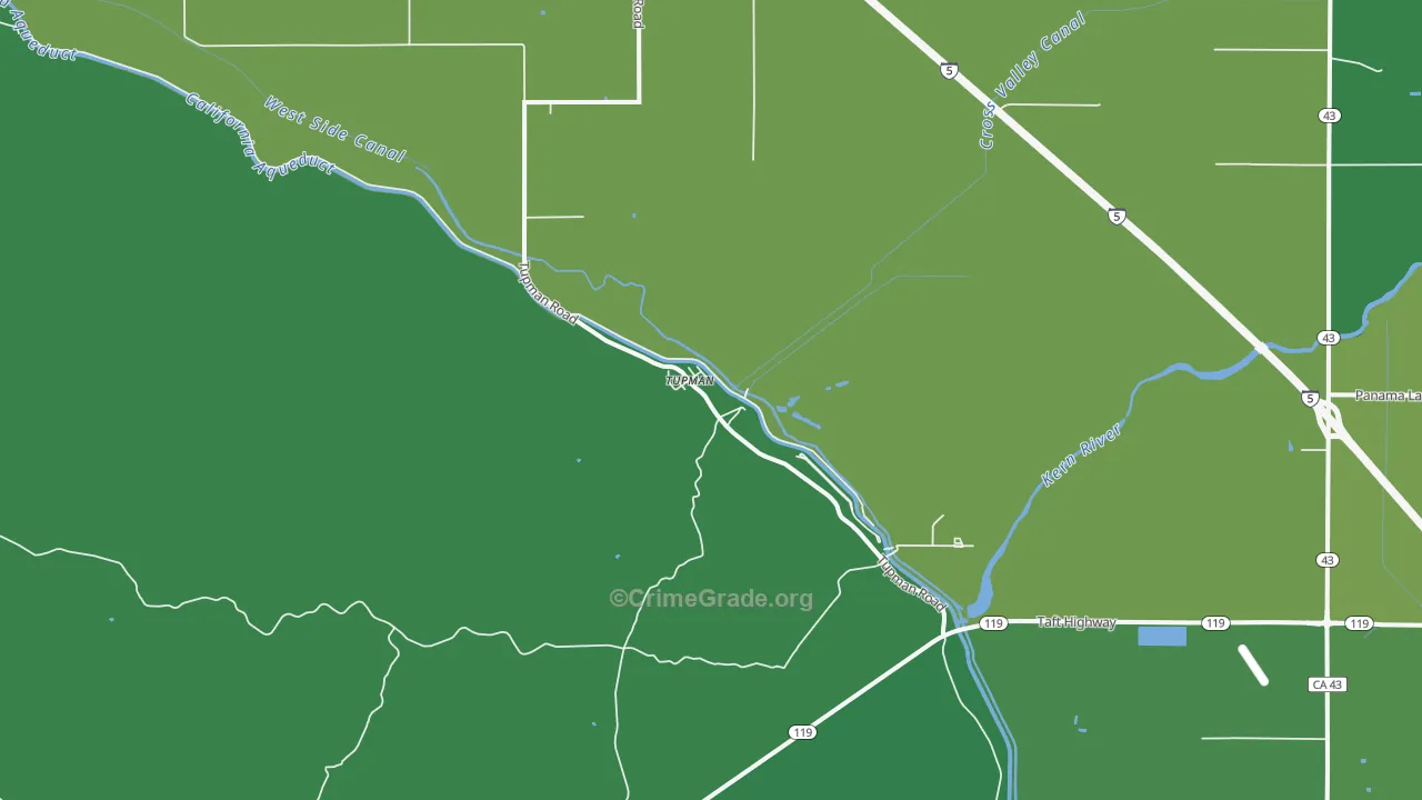 93276, CA Map of Vehicle Theft Rates