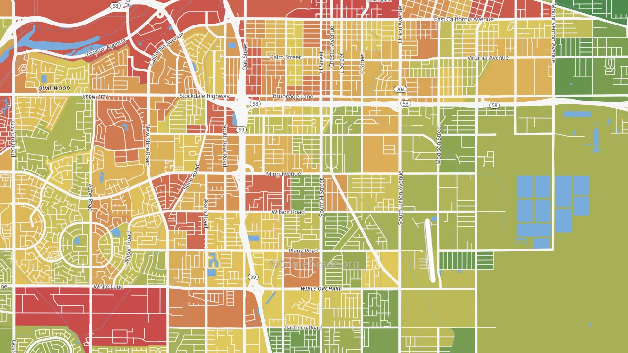 93304, CA Map of Vehicle Theft Rates