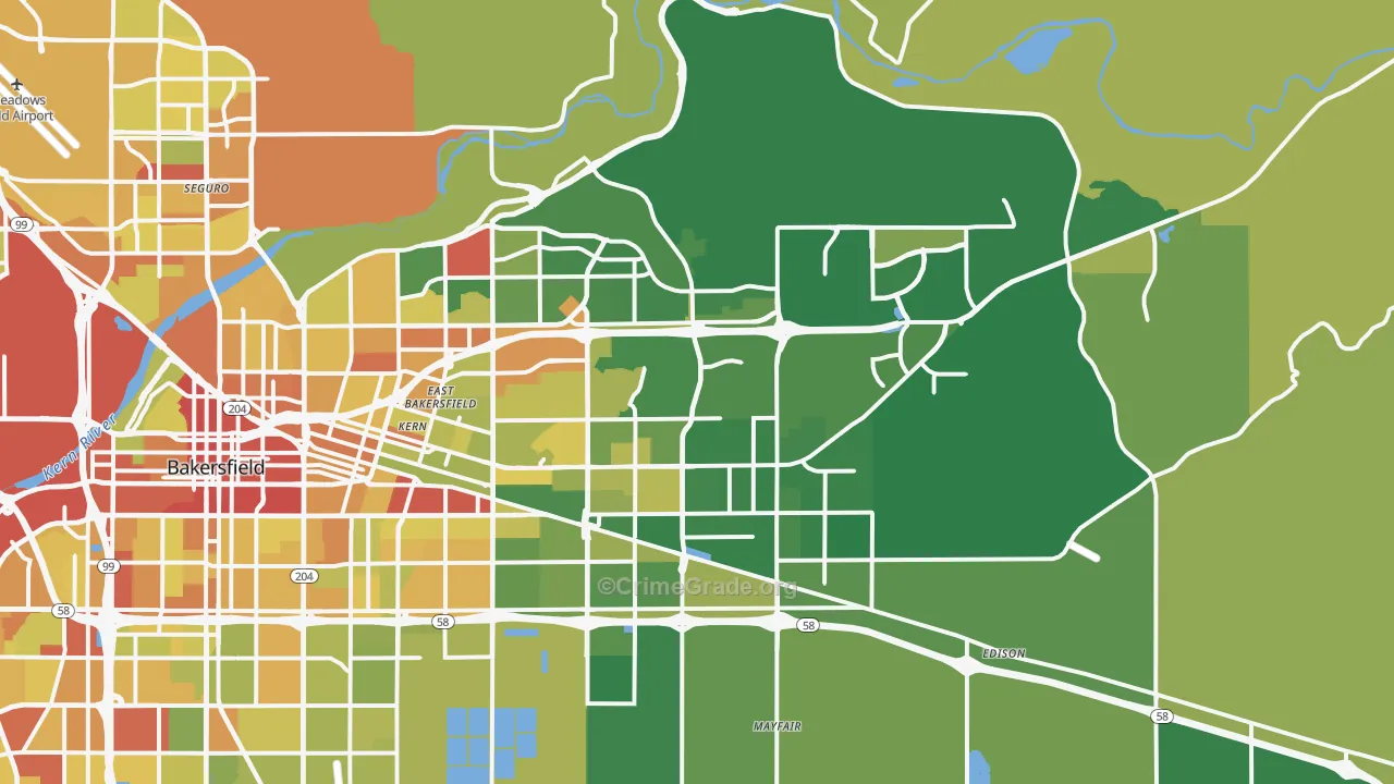 93306, CA Map of Vehicle Theft Rates